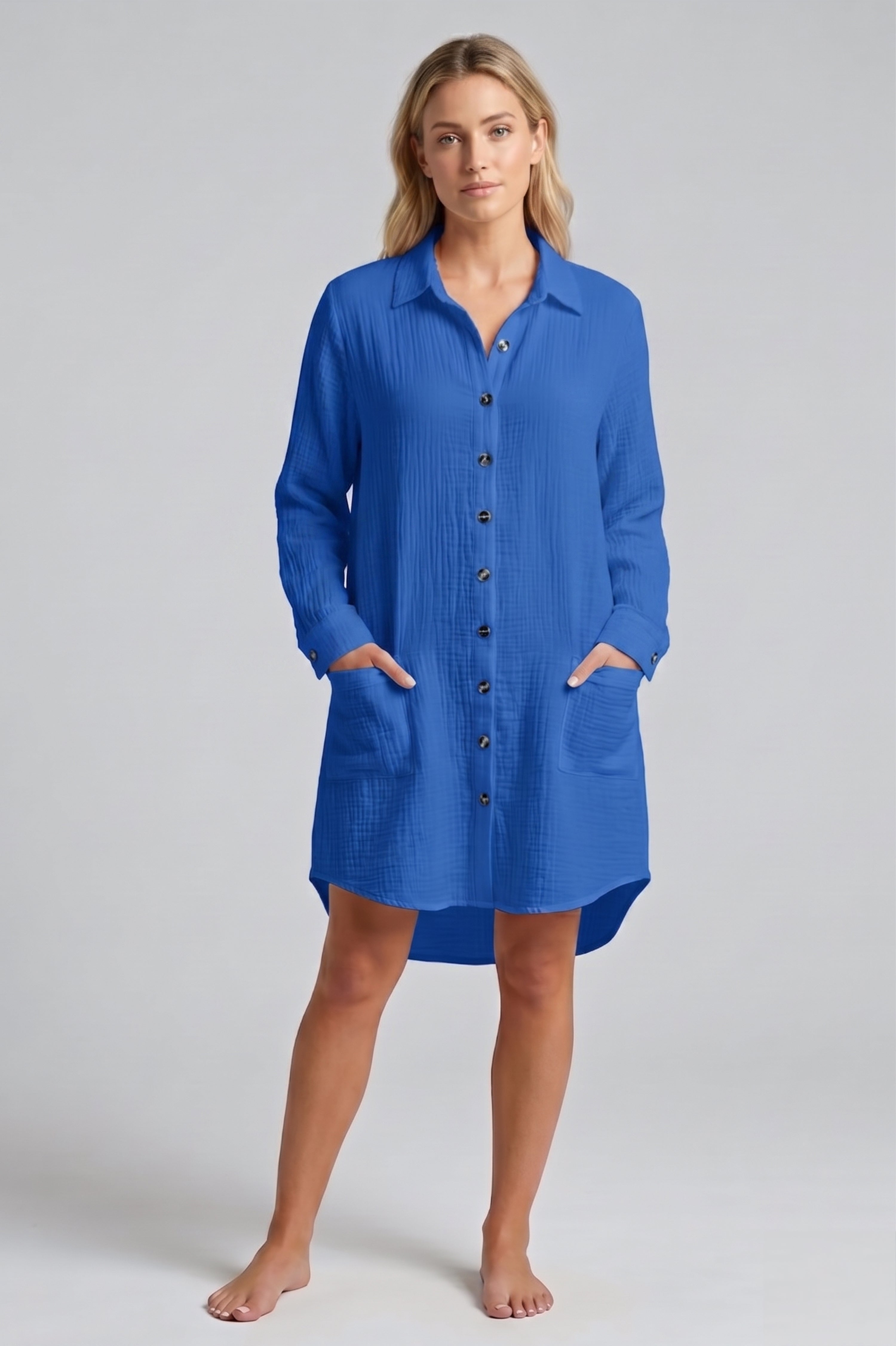 Linen button down cover up