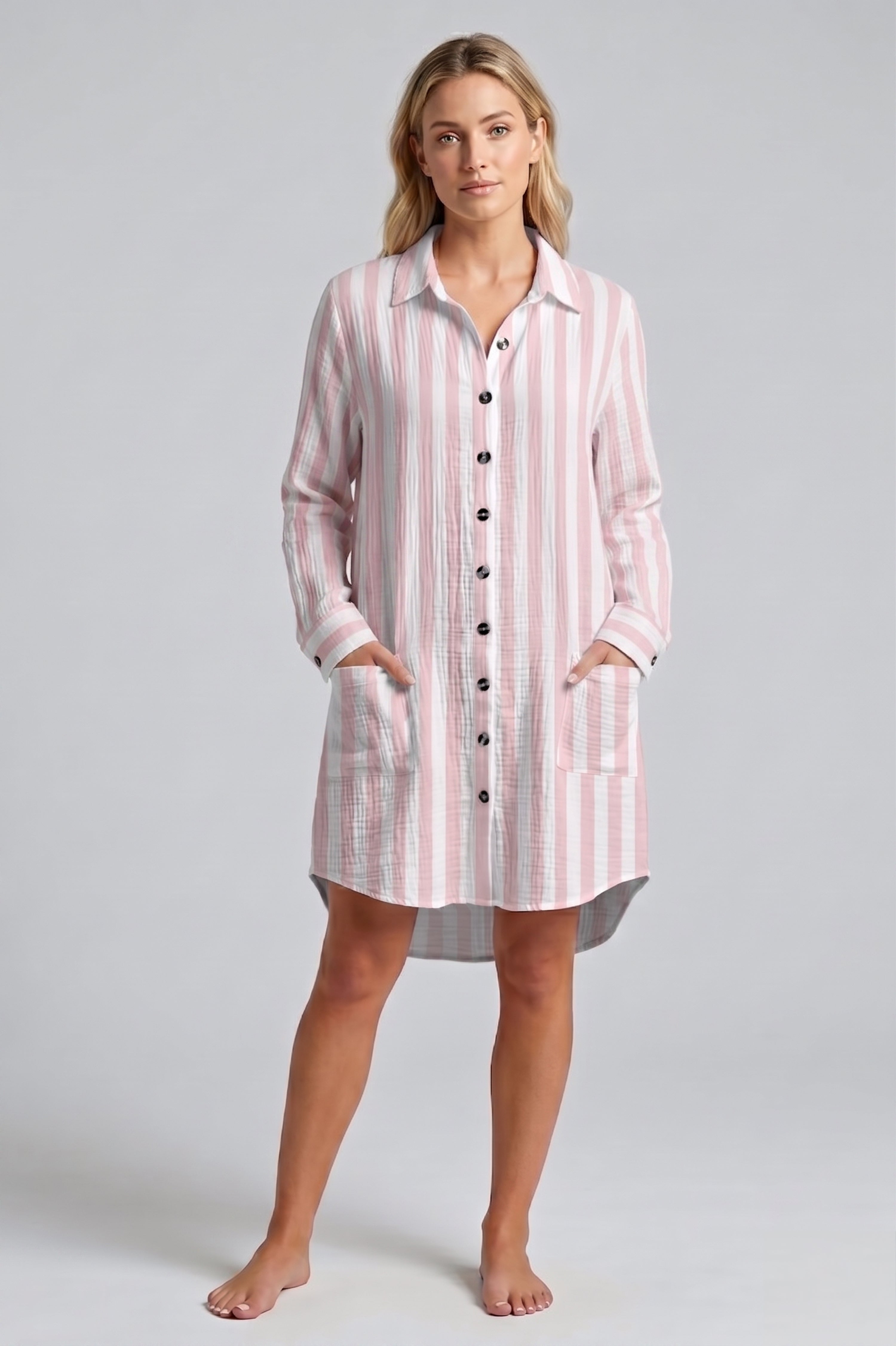 Linen button down cover up