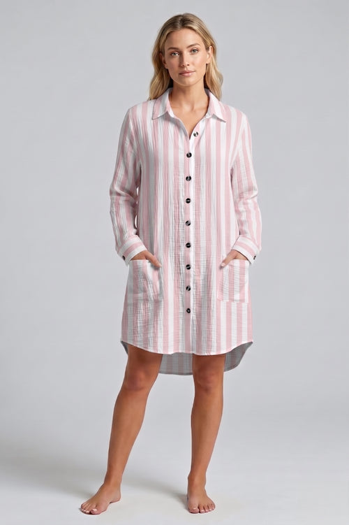 Linen button down cover up